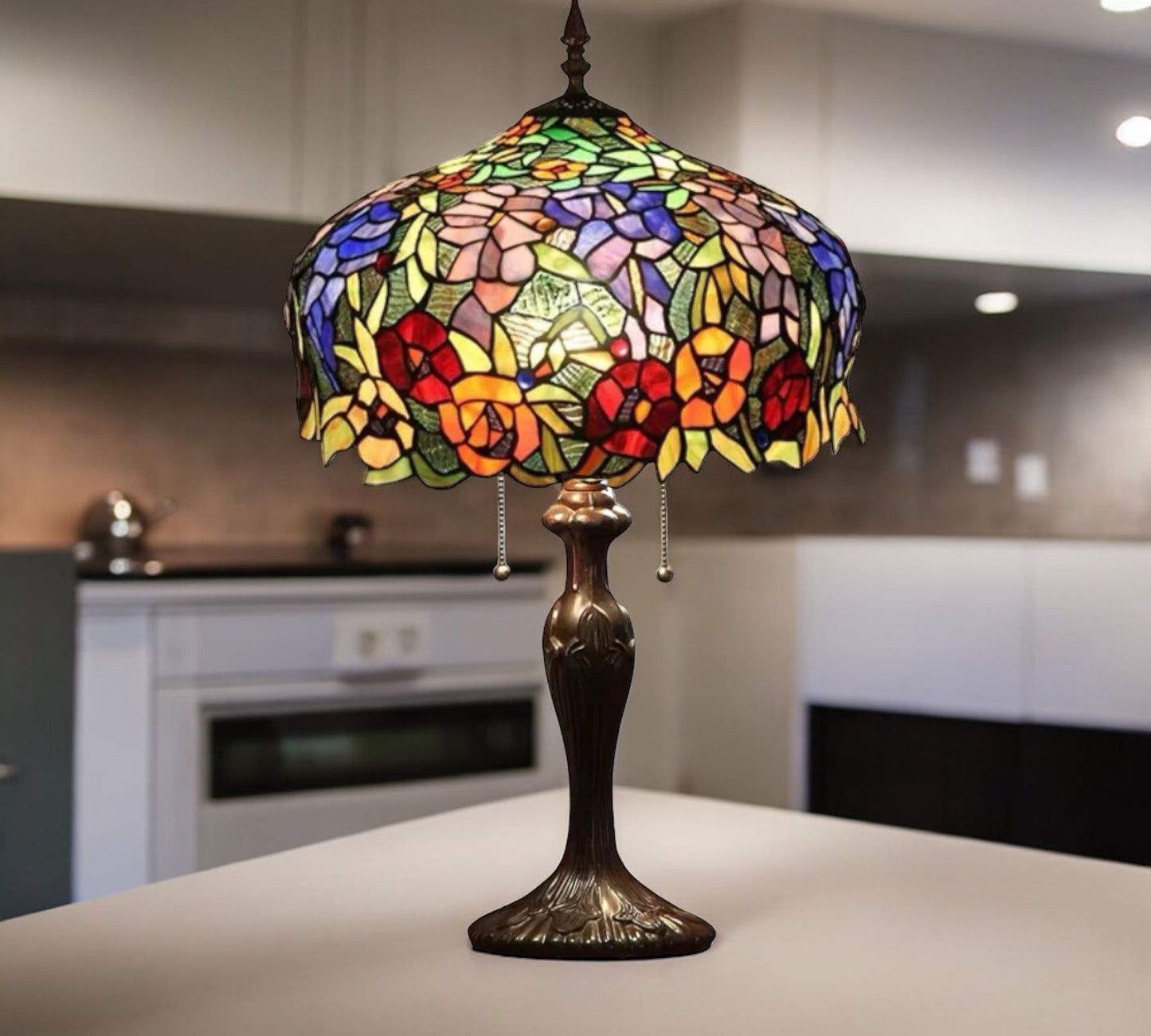 CDH 18" Tiffany X-Large Table Lamp 46cm Shade (19011T)