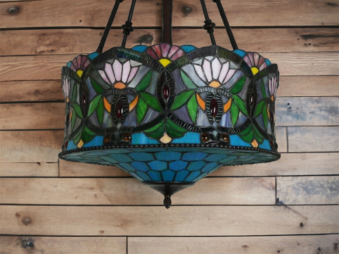 CDH 18" XLARGE Tiffany Pendant Lamp 46cm shade (19001CR)