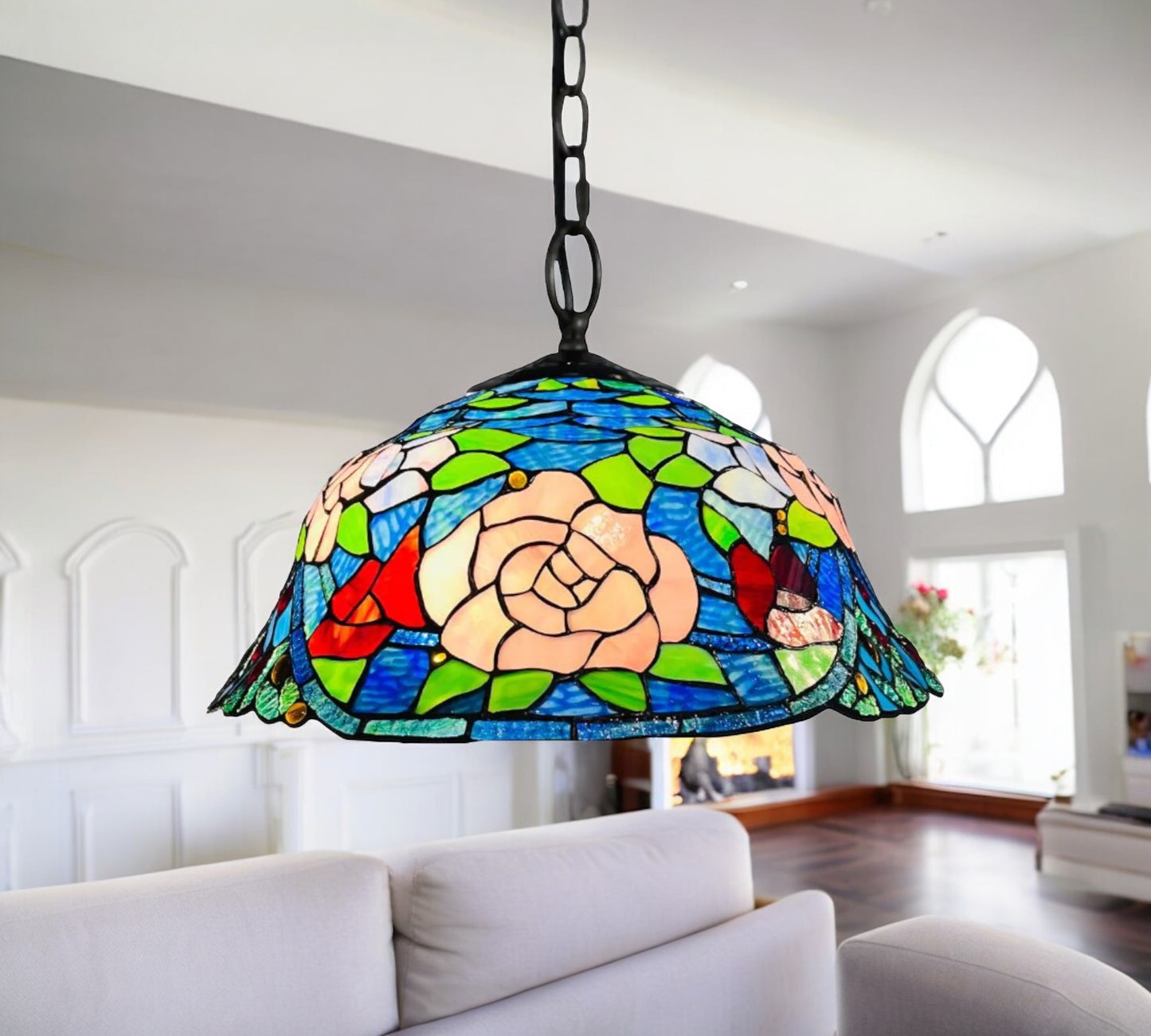 CDH 18" XLARGE Tiffany Pendant Lamp 46cm shade (19005C)