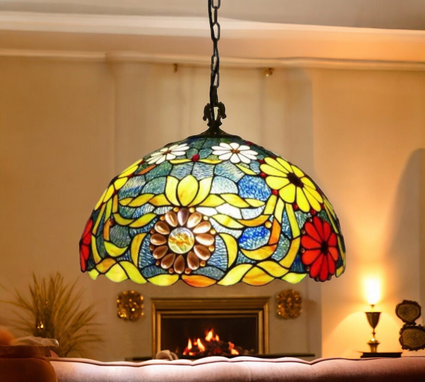 CDH 16" Tiffany Pendant Lamp 40cm shade (16939P)