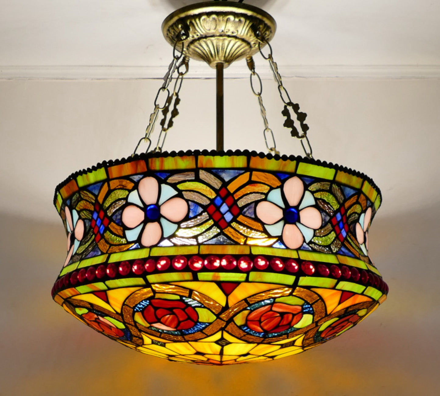CDH 18" XLARGE Tiffany Upright Lamp 46cm shade (19007CR)
