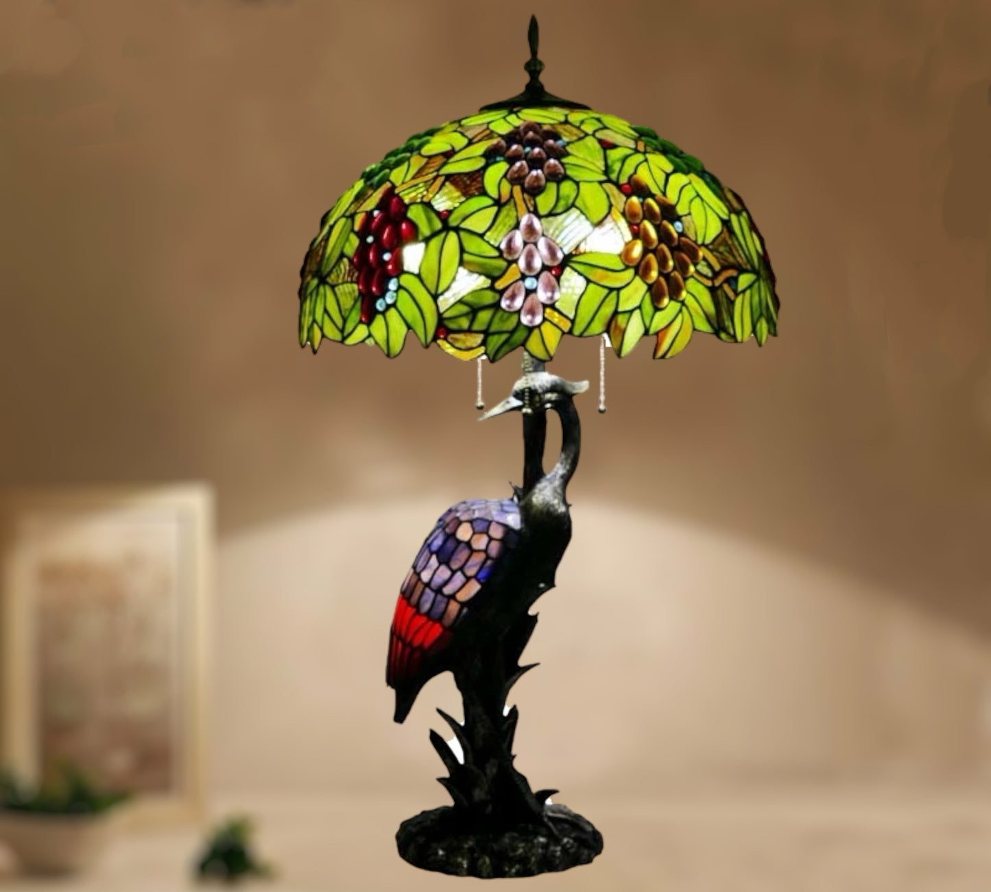 CDH 20" XLARGE Tiffany Juicy Grape Table Lamp 50cm Shade (15068)