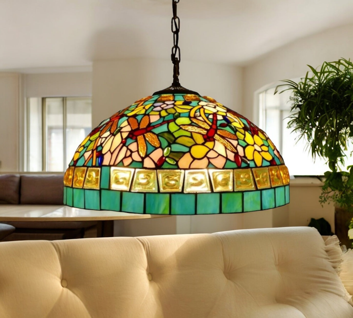 CDH 18" XLARGE Tiffany Pendant Lamp 46cm shade (19004C)