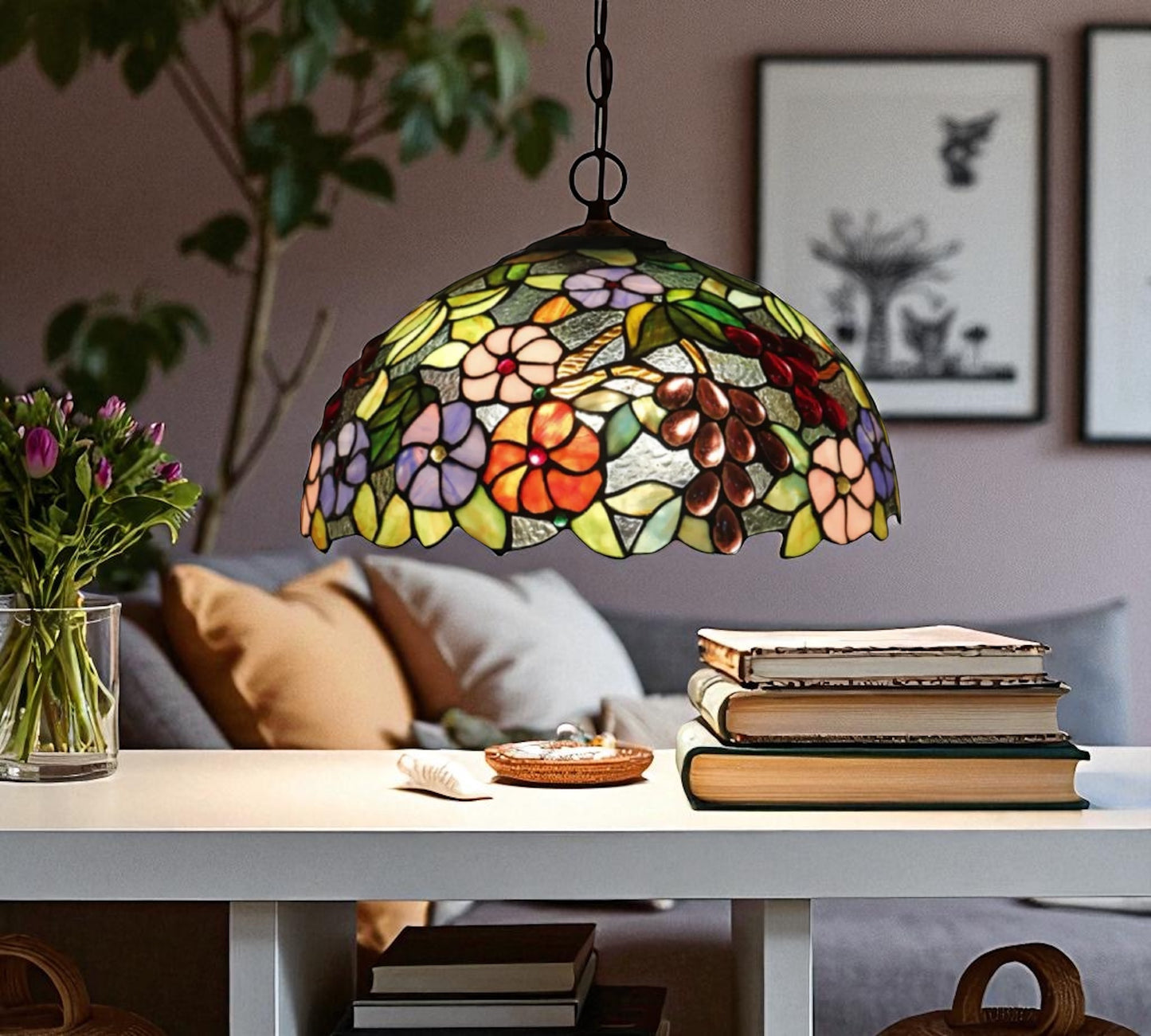 CDH 12" Tiffany Pendant Lamp 30cm shade (12083C)
