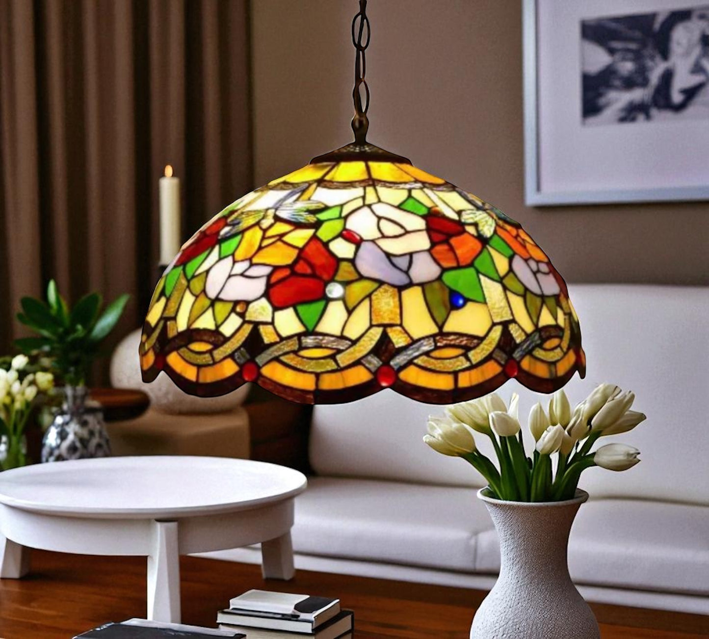 CDH 16" Tiffany Pendant Lamp 40cm shade (16072)