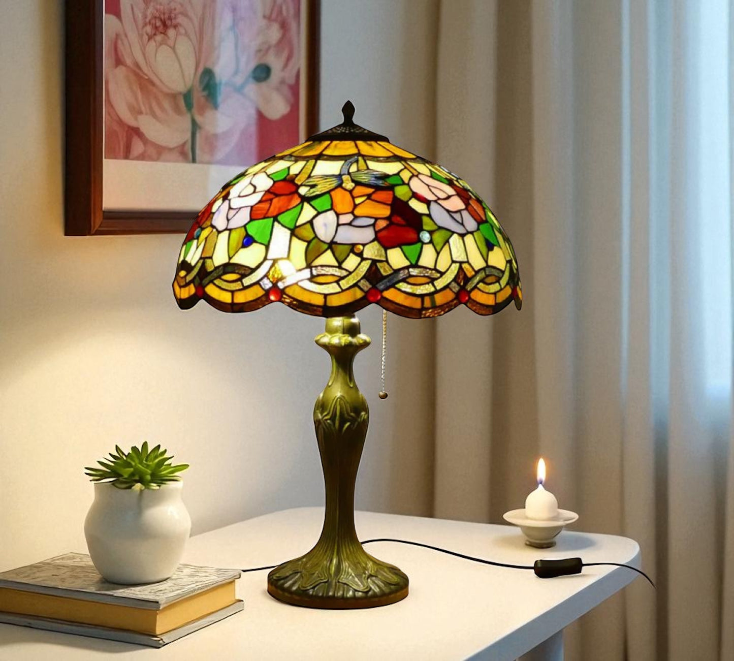 CDH 16" Tiffany Table Lamp 40cm Shade (15002)