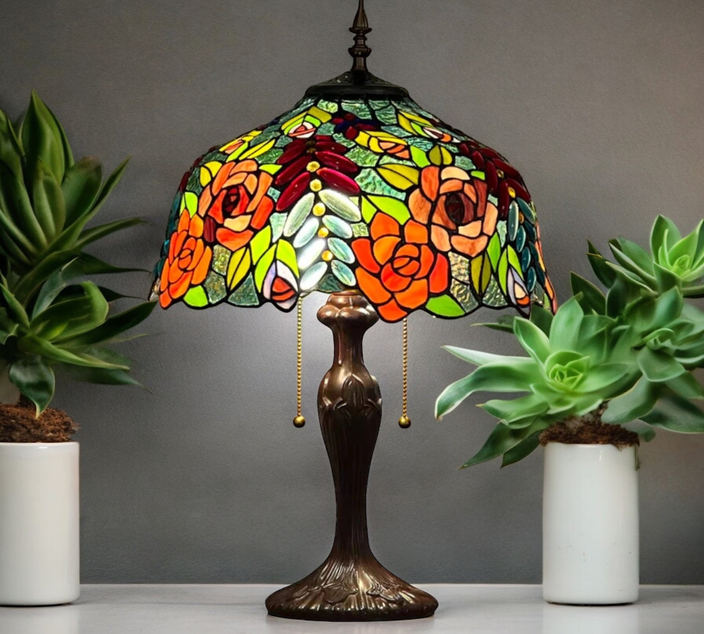 CDH 16" Tiffany Table Lamp 40cm Shade (15012)