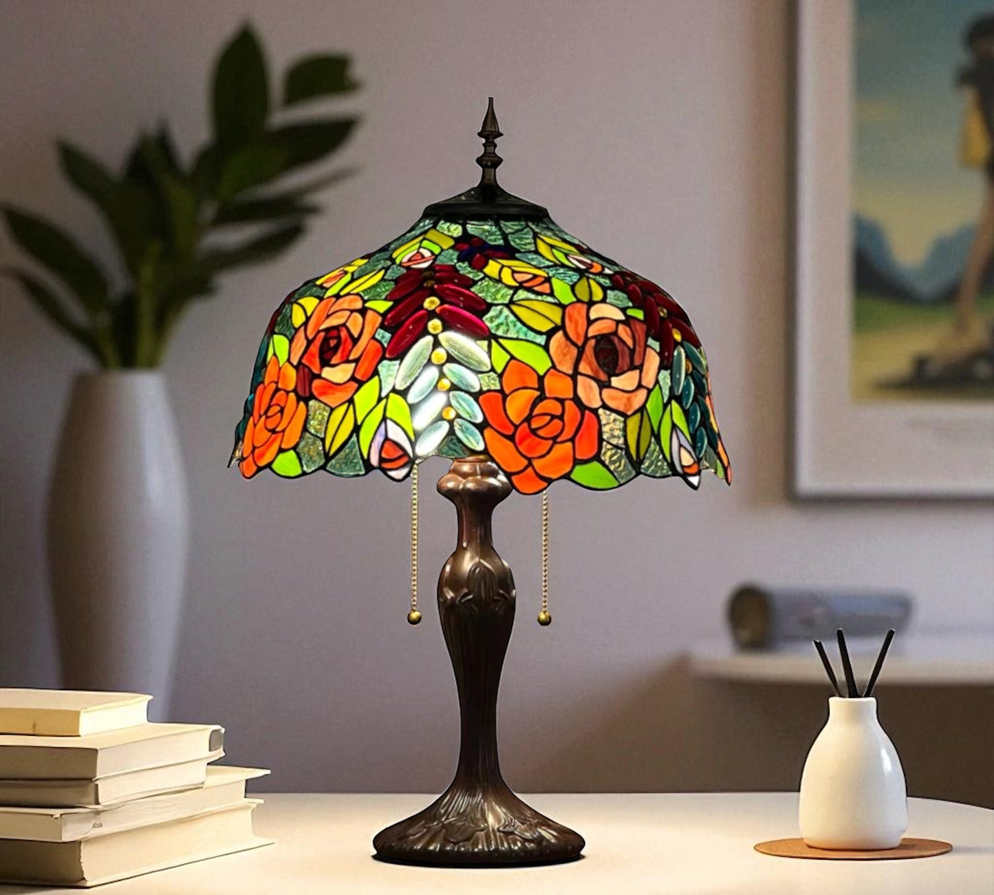 CDH 16" Tiffany Table Lamp 40cm Shade (15012)