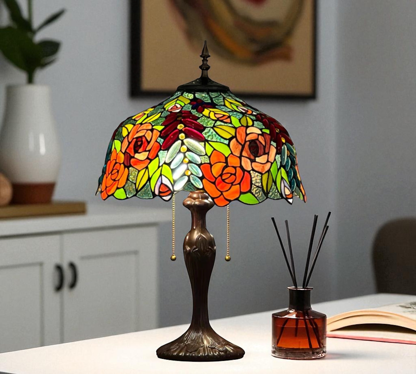 CDH 16" Tiffany Table Lamp 40cm Shade (15012)