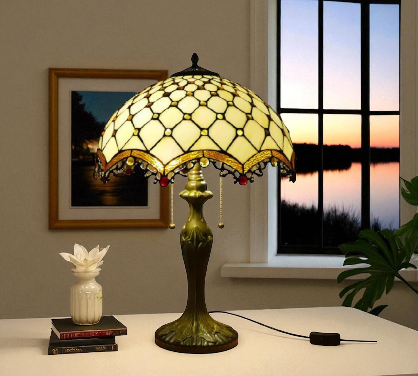 CDH 16" Tiffany Table Lamp 40cm Shade (15015)