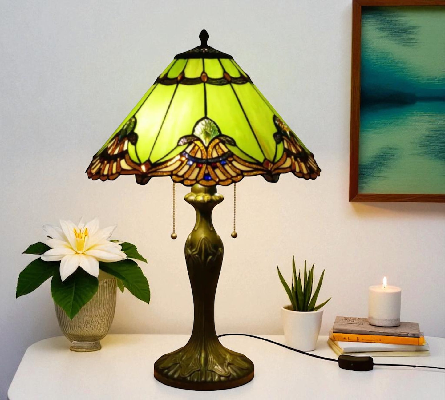 CDH 16" Tiffany Table Lamp 40cm Shade (15019)