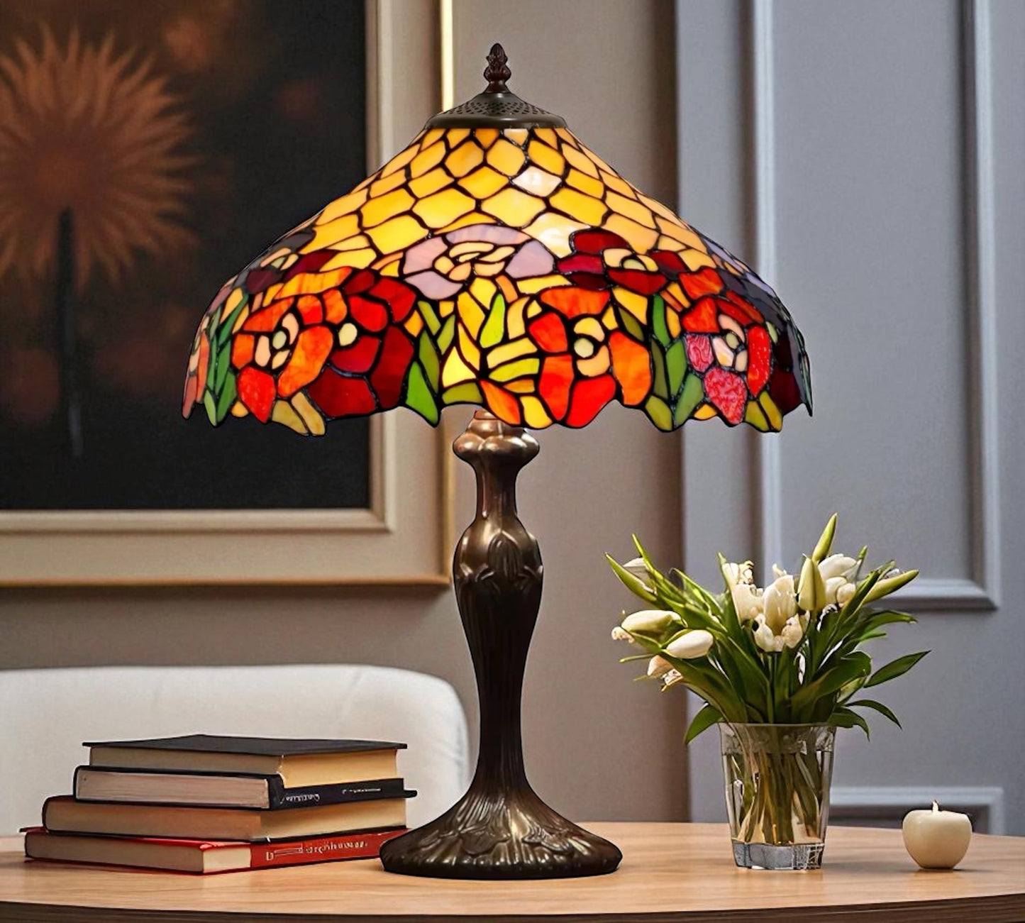 CDH 16" Tiffany Table Lamp 40cm Shade (15026)