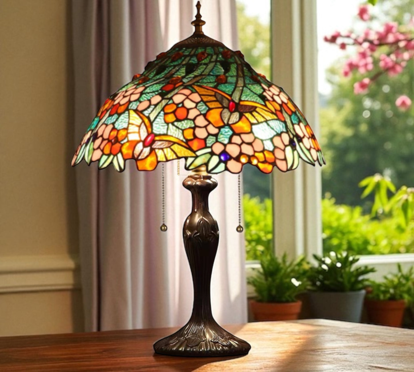 CDH 16" Tiffany Table Lamp 40cm Shade (15042)