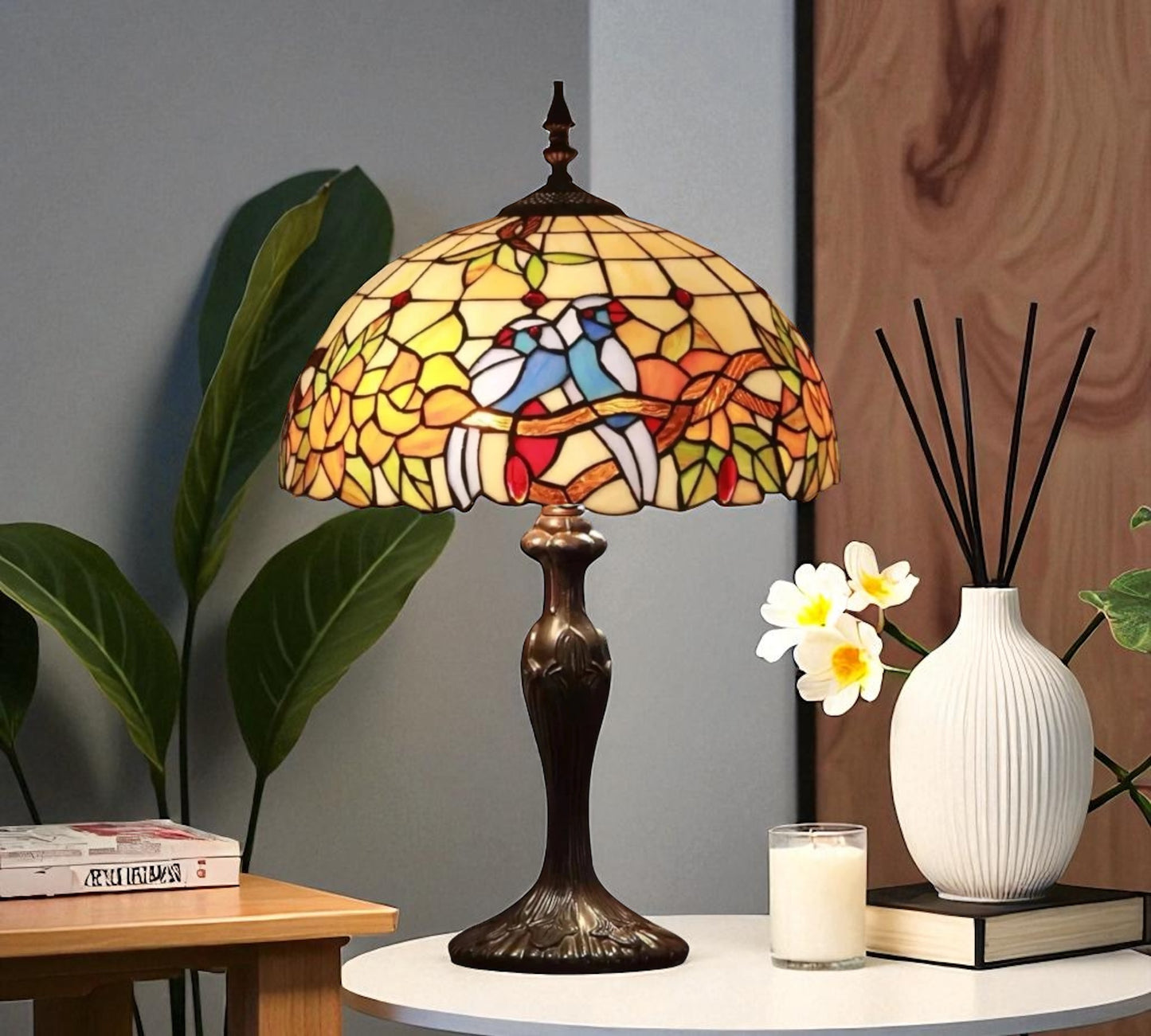 CDH 16" Tiffany Table Lamp 40cm Shade (15045)