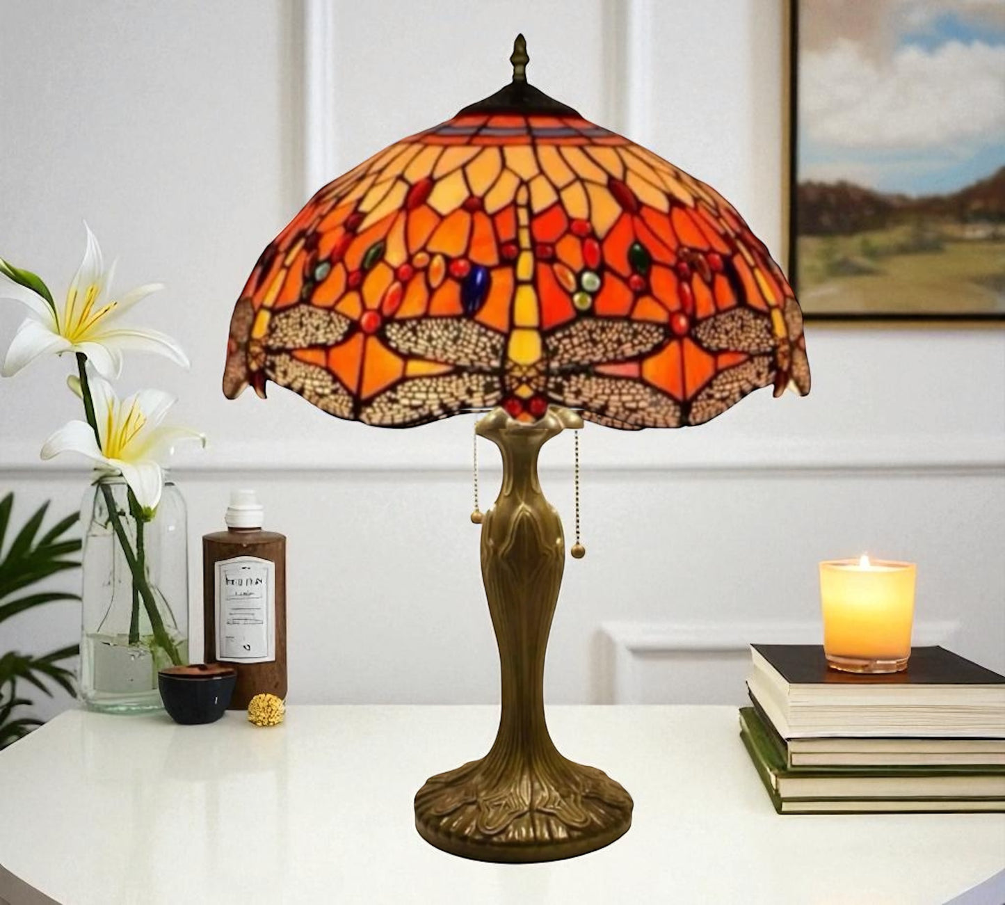 CDH 16" Tiffany Table Lamp 40cm Shade (15060)