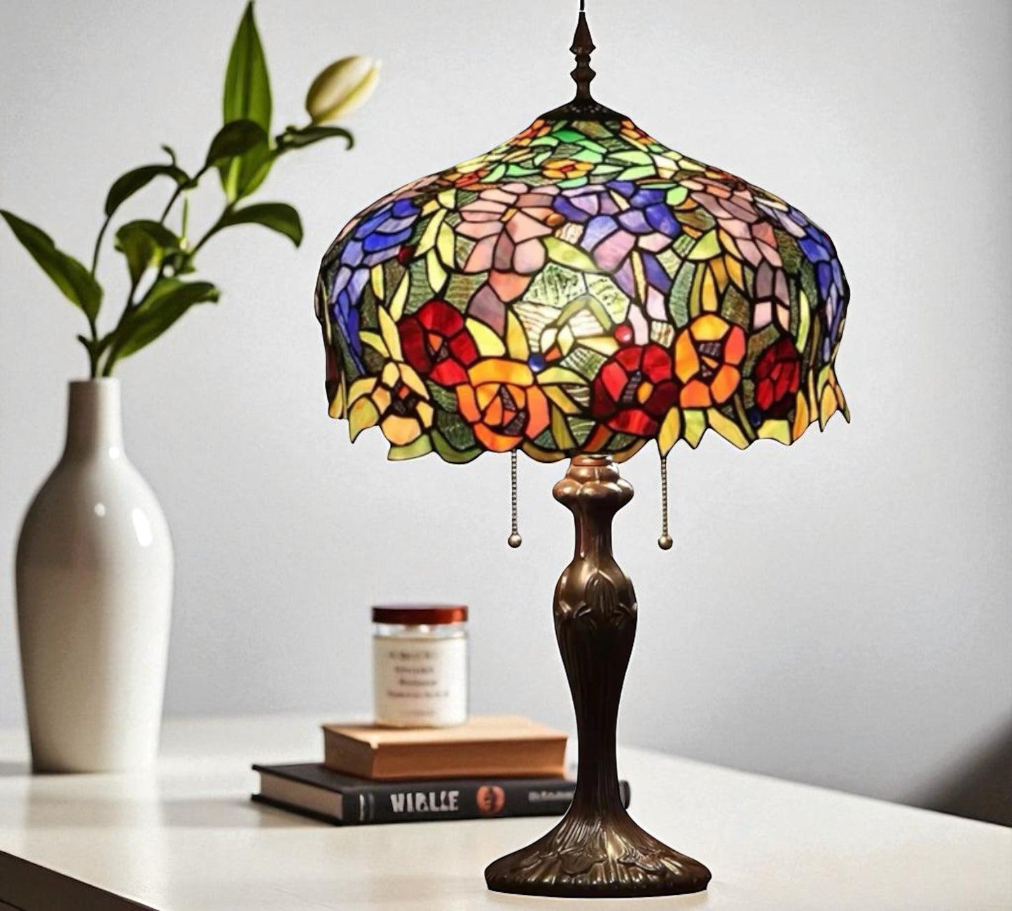 CDH 18" Tiffany X-Large Table Lamp 46cm Shade (19011T)