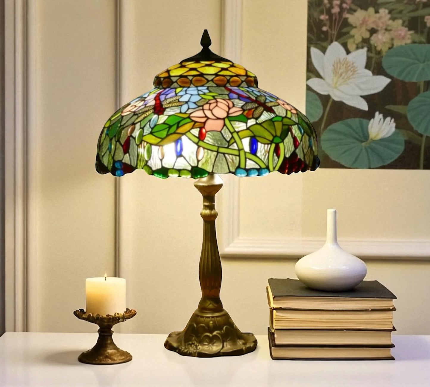 CDH 18" XLARGE Tiffany Table Lamp 46cm Shade (19003T)