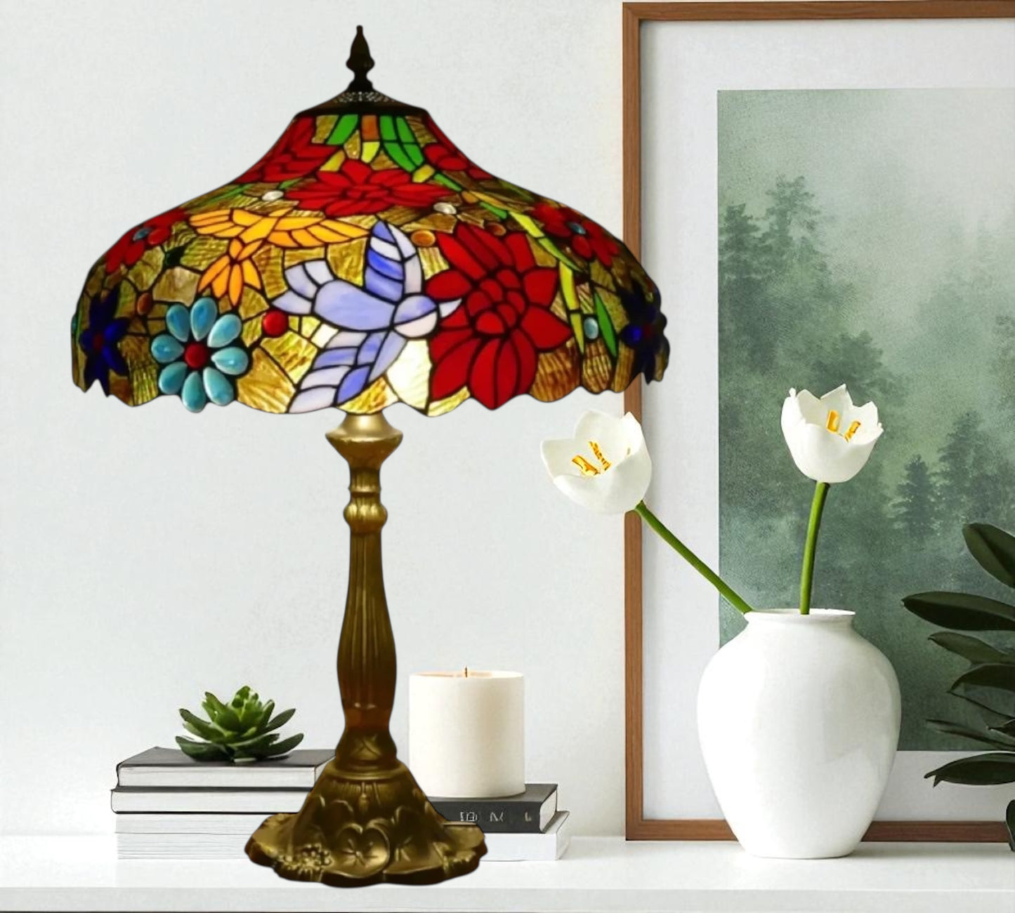 CDH 18" XLARGE Tiffany Table Lamp 46cm Shade (19013T)