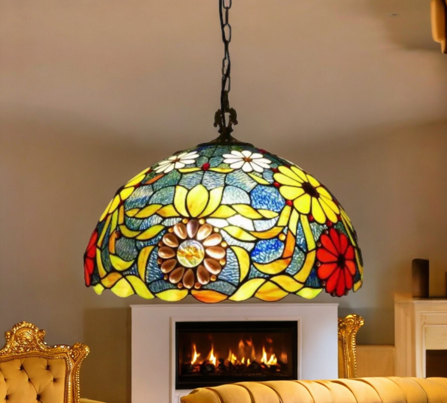 CDH 16" Tiffany Pendant Lamp 40cm shade (16939P)