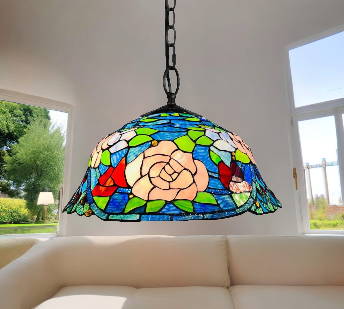 CDH 18" XLARGE Tiffany Pendant Lamp 46cm shade (19005C)