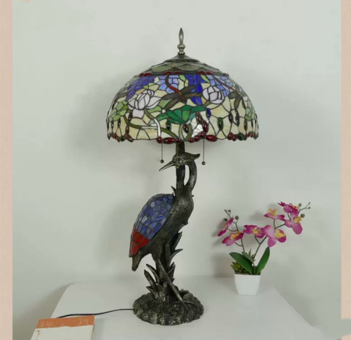 CDH 18" XLARGE Tiffany Dragonfly Table Lamp 46cm Shade (15070)