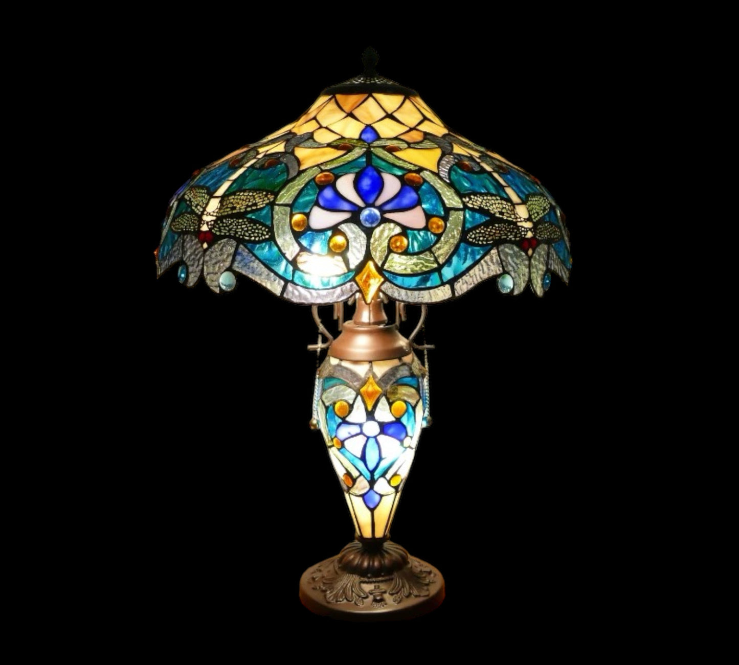 CDH 18" XLARGE Tiffany Mother-Daughter Vase Lamp 45cm Shade (15064)