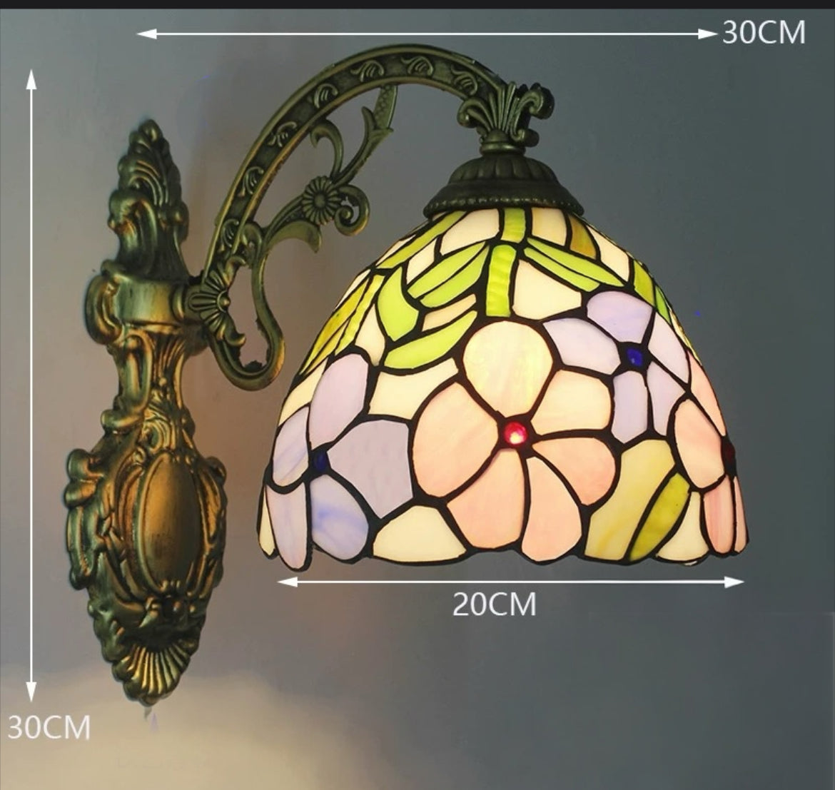 CDH Tiffany Wall Lights with 20cm Shade (12098W)