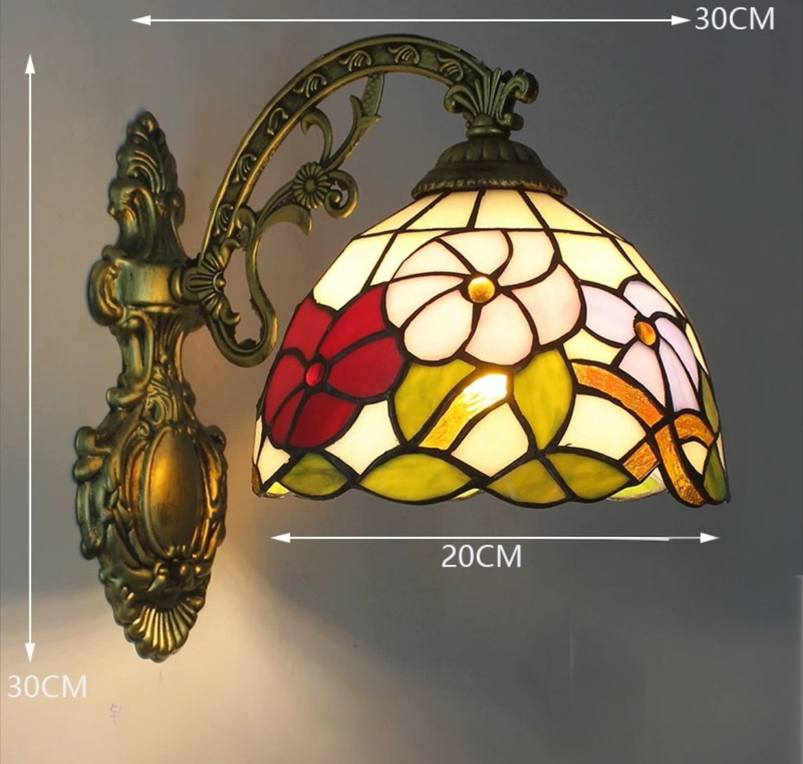 CDH Tiffany Wall Lights with 20cm Shade (11002W)