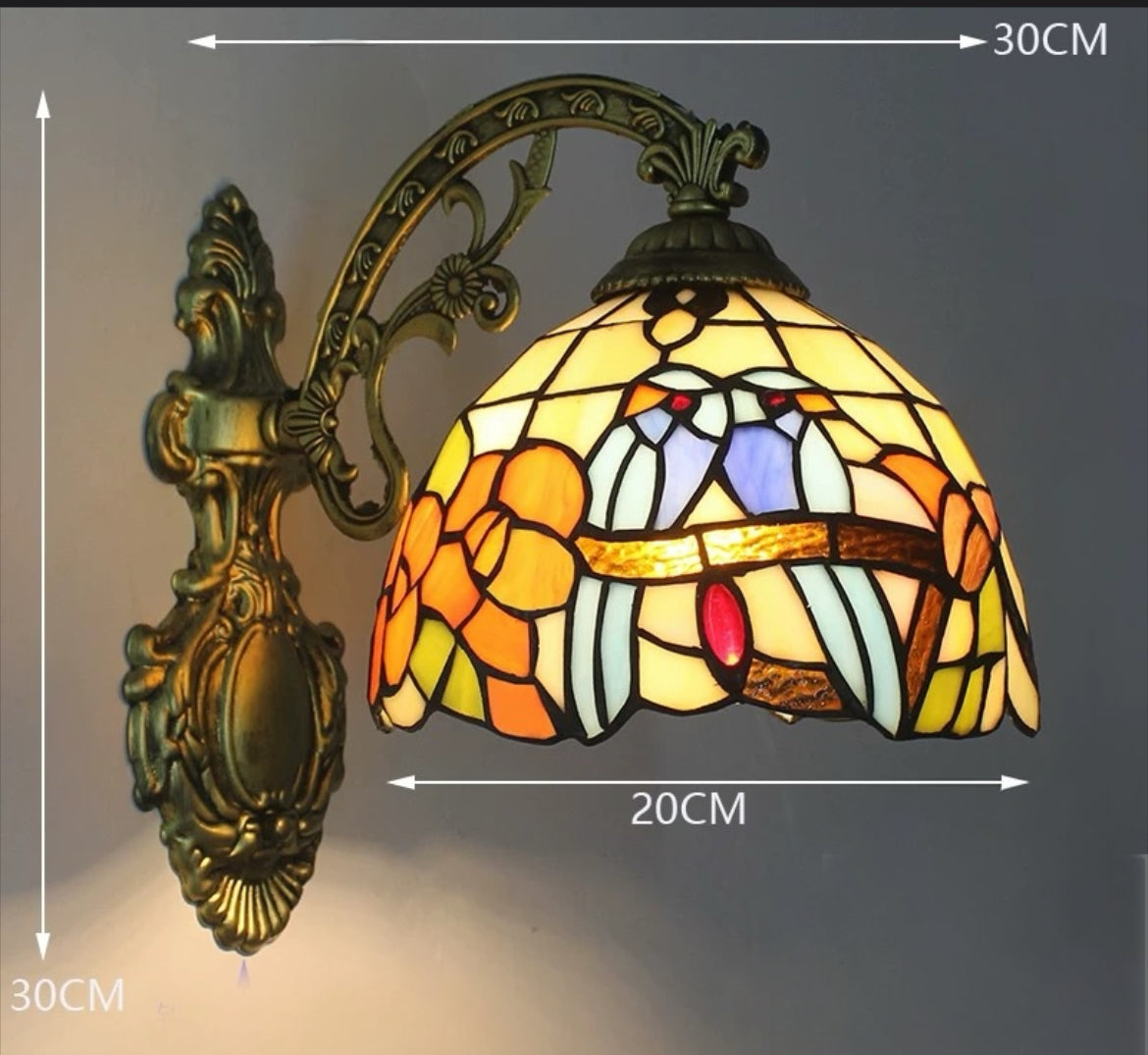 CDH Tiffany Wall Lights with 20cm Shade (12064Q)
