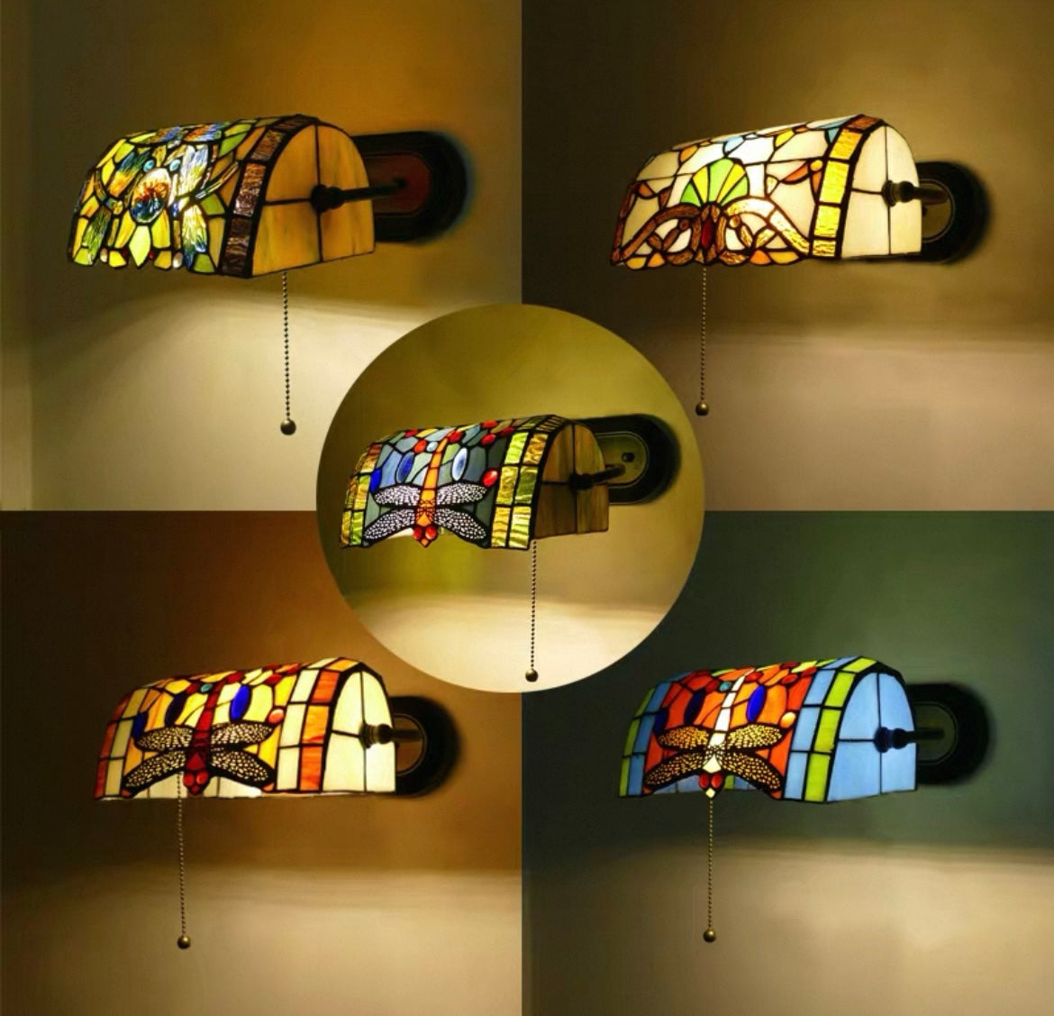 CDH Tiffany Wall Lights with 26cm Shade (12062W)