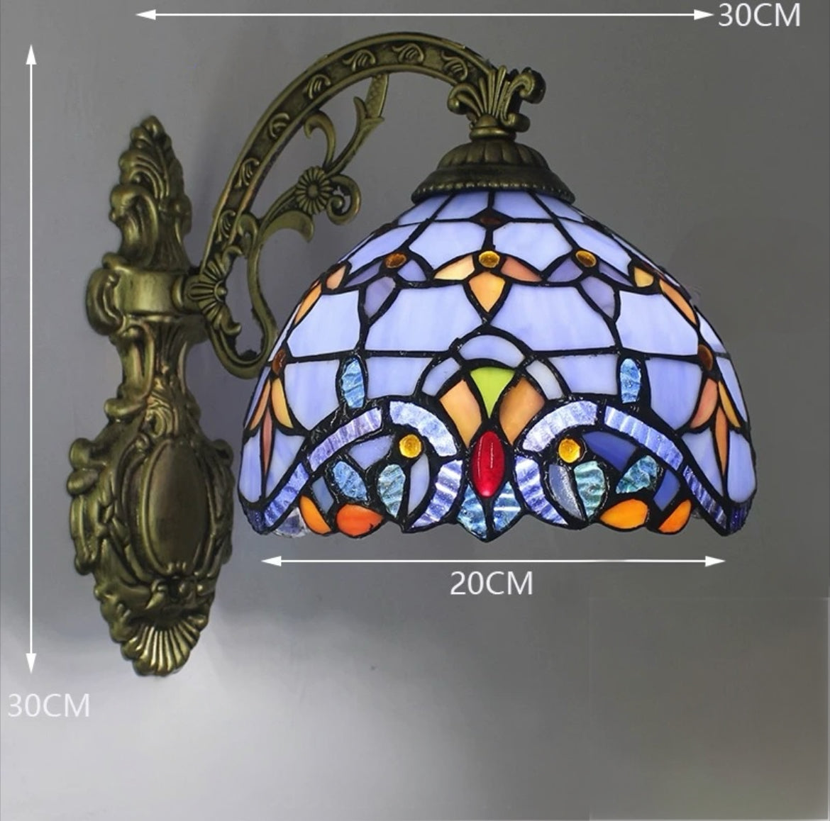 CDH Tiffany Wall Lights with 20cm Shade (15008W)