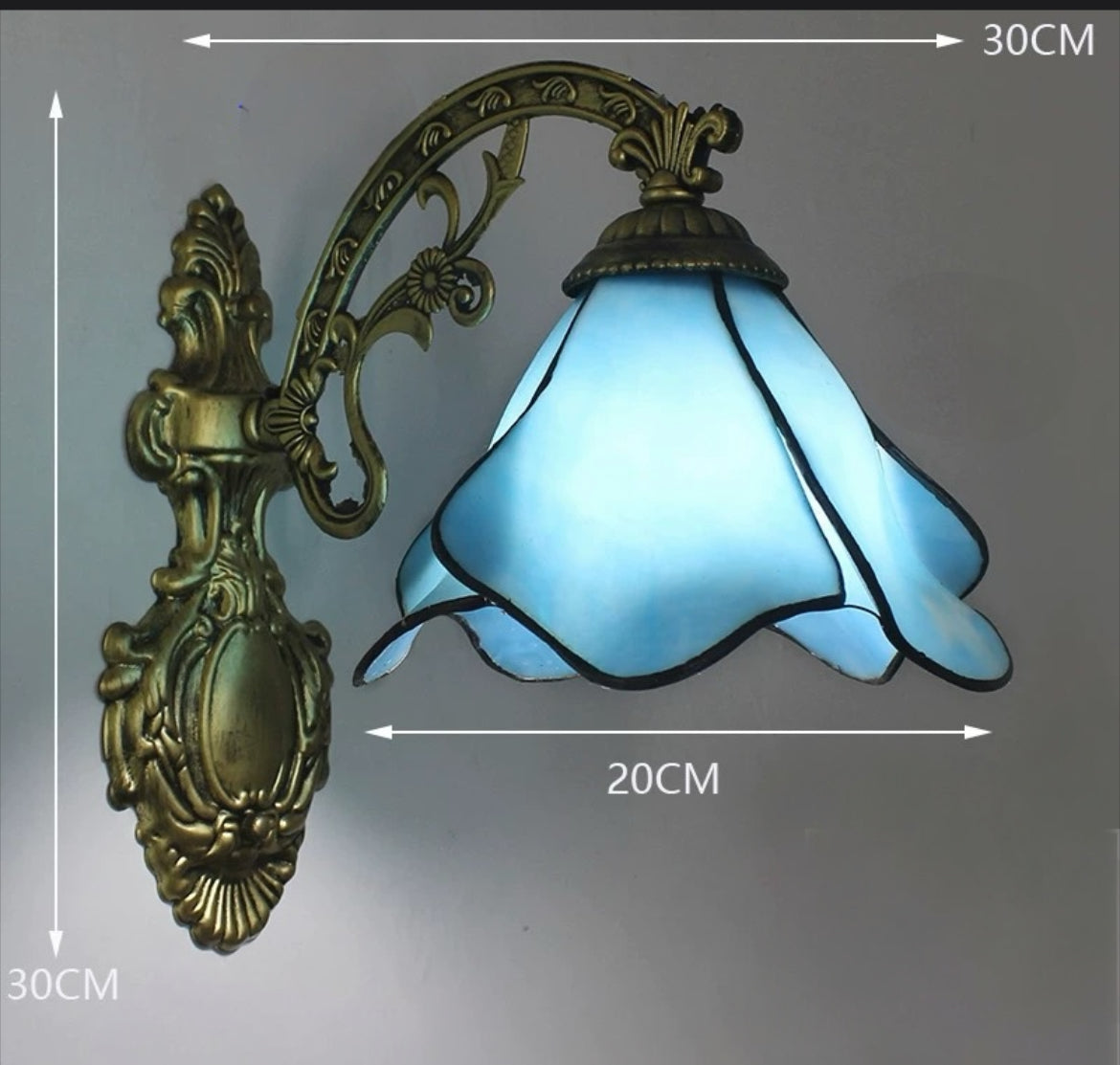 CDH Tiffany Wall Lights with 20cm Shade (12034TW)