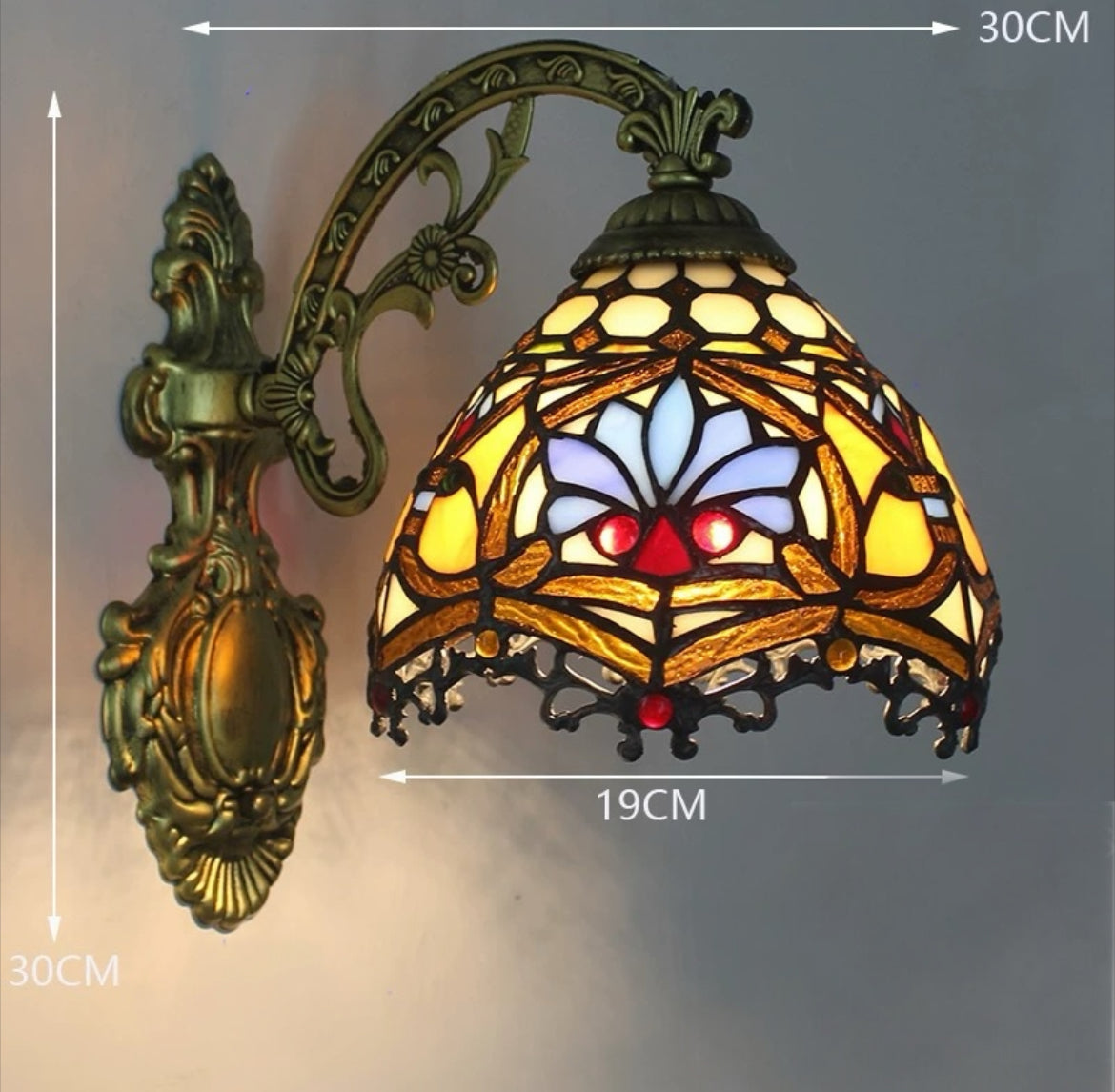 CDH Tiffany Wall Lights with 19cm Shade (12011W)