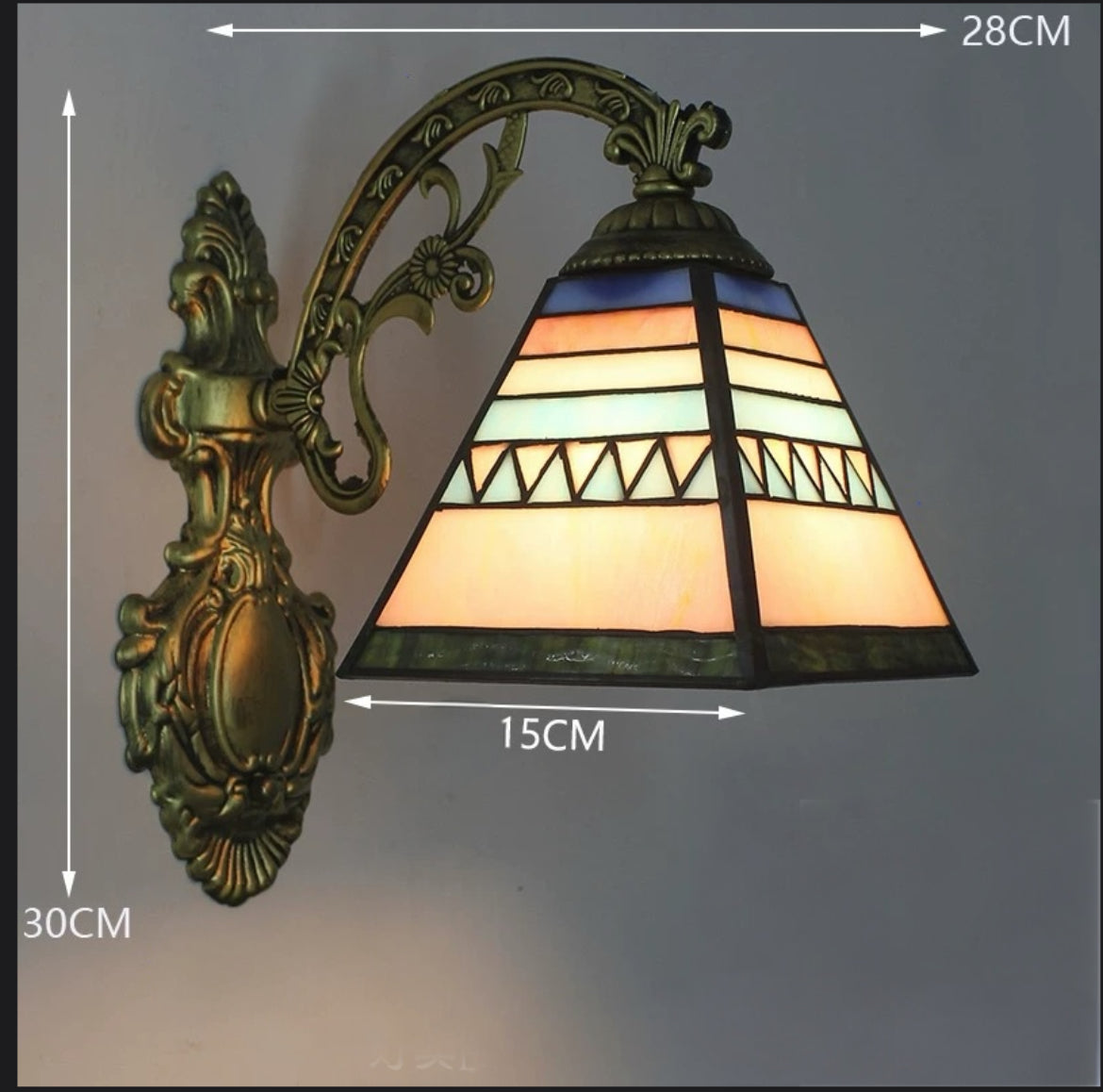 CDH Tiffany Wall Lights with 15cm Shade (15031Q)