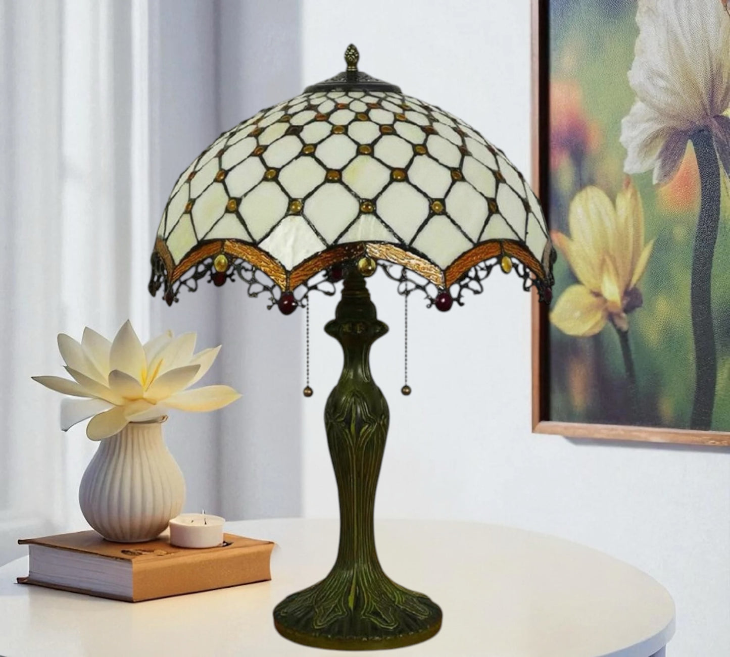 CDH 16" Tiffany Table Lamp 40cm Shade (16058T)