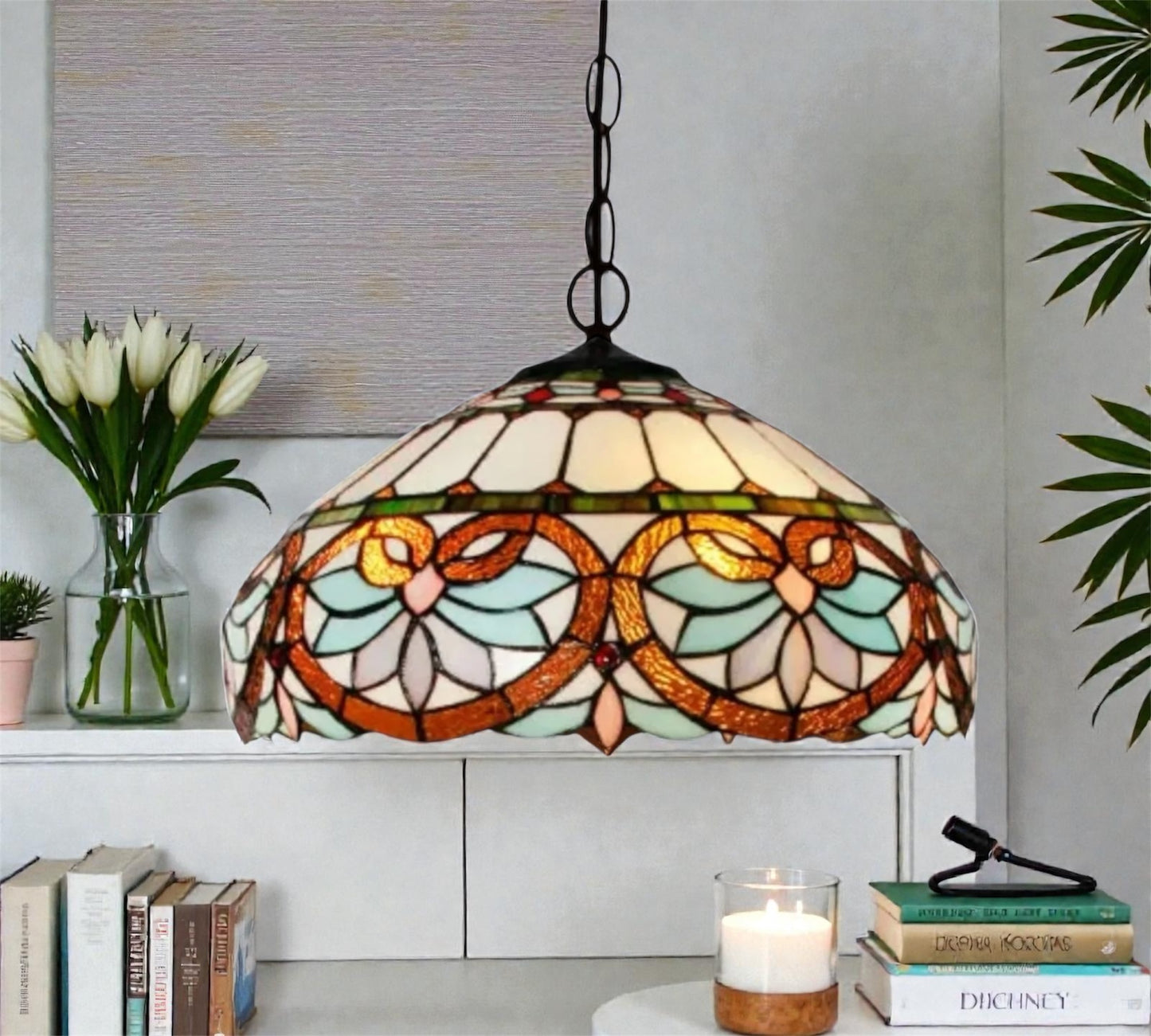 CDH 16" Tiffany Pendant Lamp 40cm shade (15059C)
