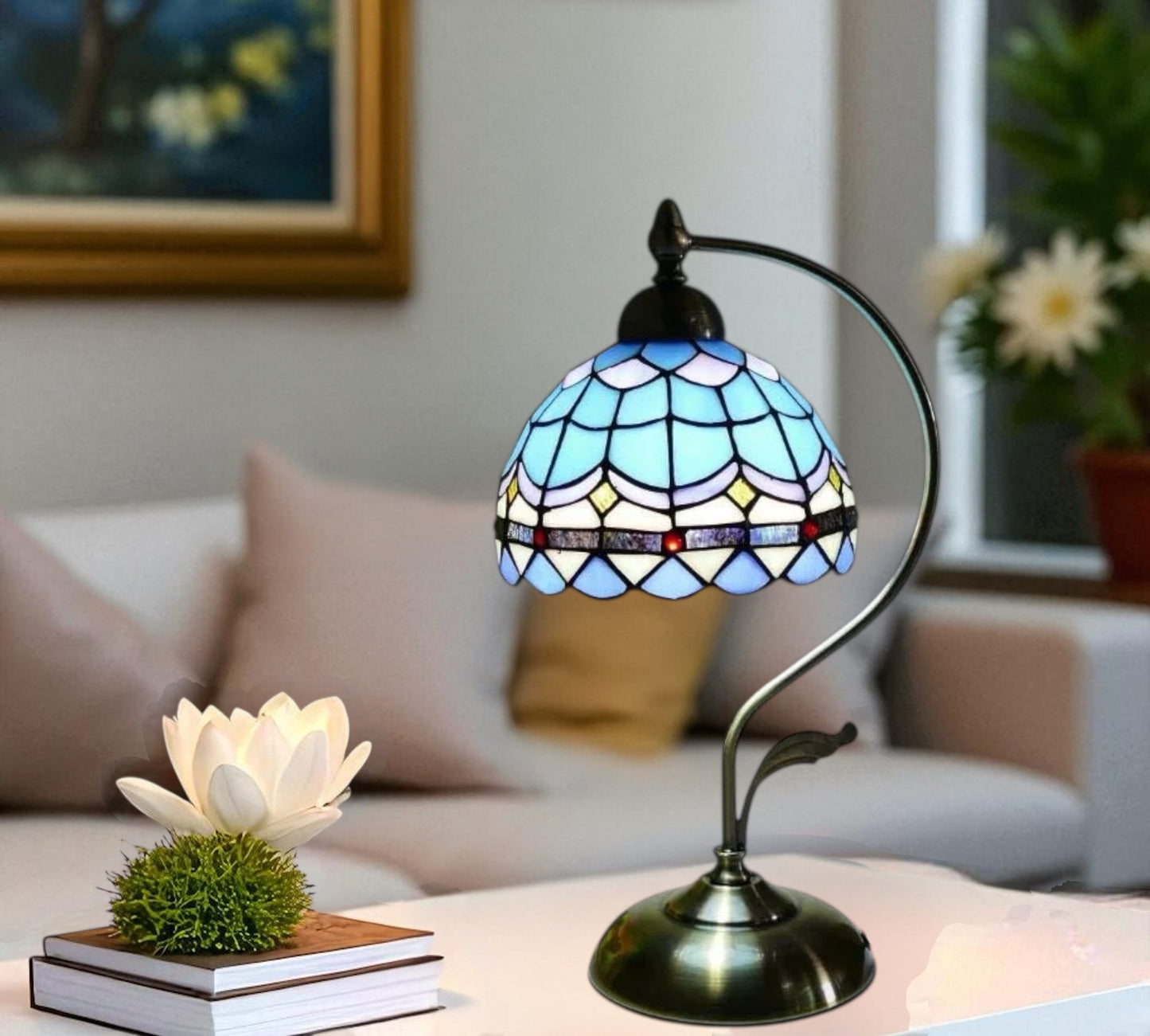 CDH Tiffany Table Lamp with 20cm Shade (12101M)