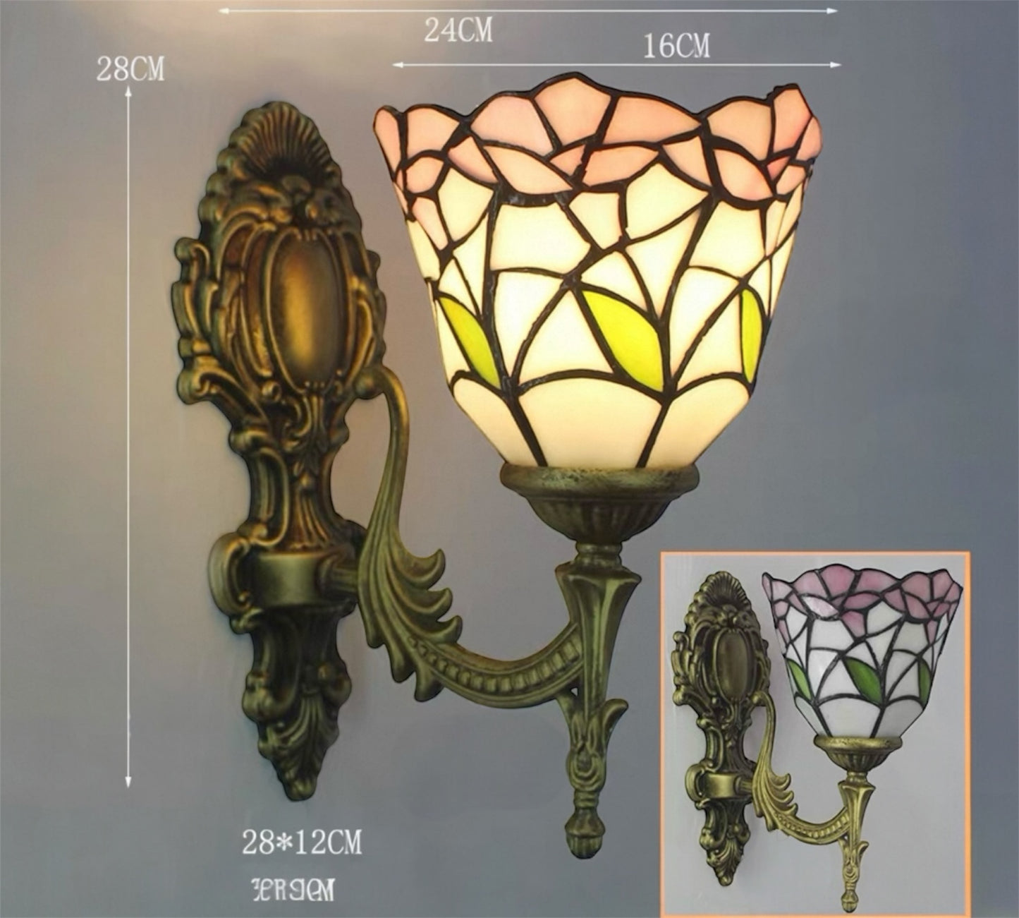 CDH Tiffany Wall Lights with 16cm Shade (26010W)
