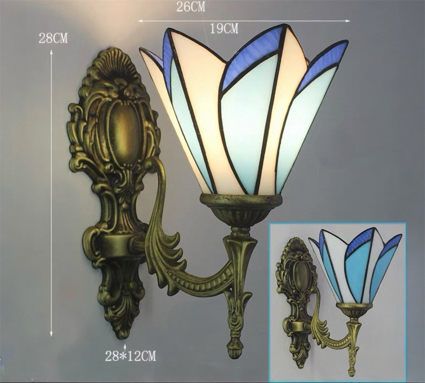 CDH Tiffany Wall Lights with 19cm Shade (26015W)