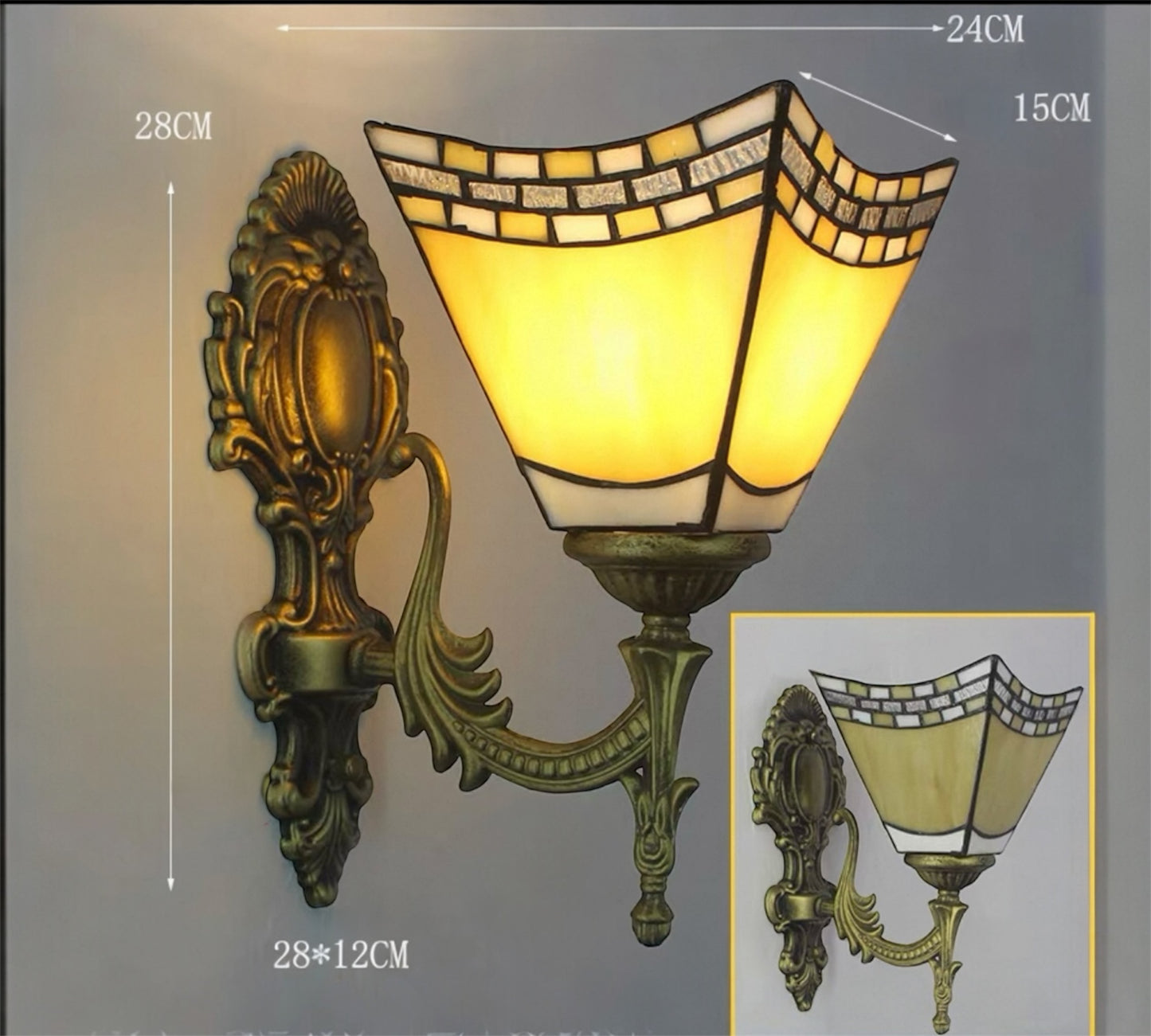 CDH Tiffany Wall Lights with 15cm Shade (26016W1)