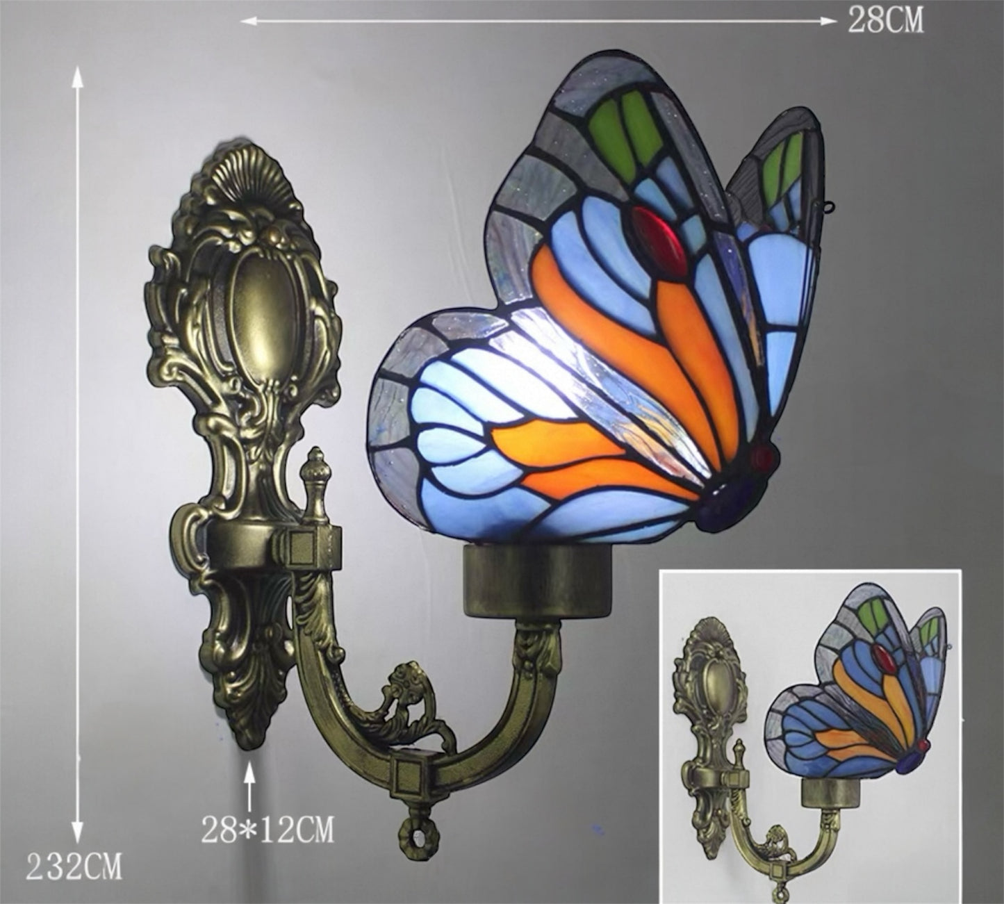 CDH Tiffany Wall Lights with 15cm Shade (26016WB)