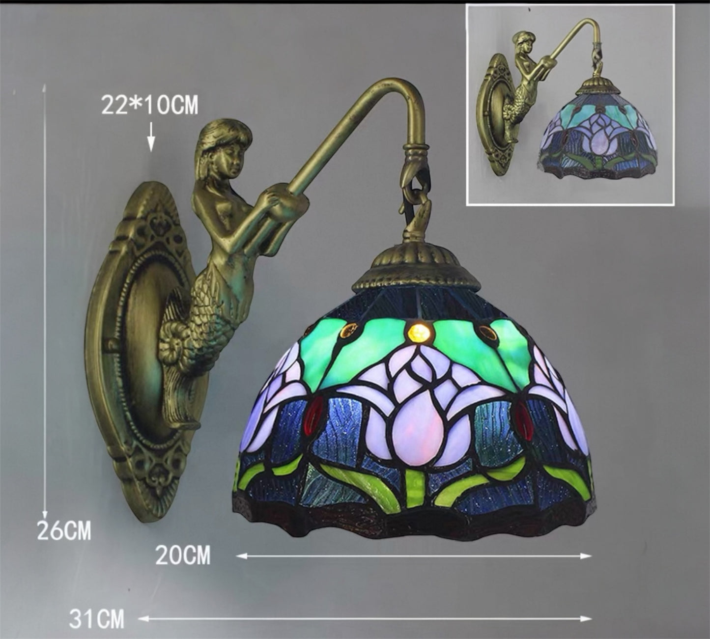 CDH Tiffany Wall Lights with 20cm Shade (12009W)