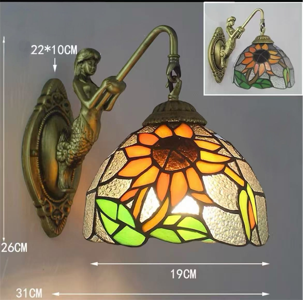 CDH Tiffany Wall Lights with 20cm Shade (12068W)