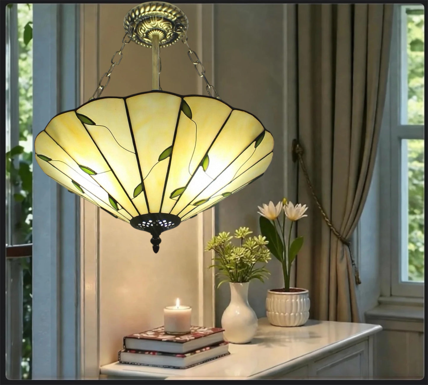 CDH 16" Tiffany Upright Lamp 40cm shade (16405XR)