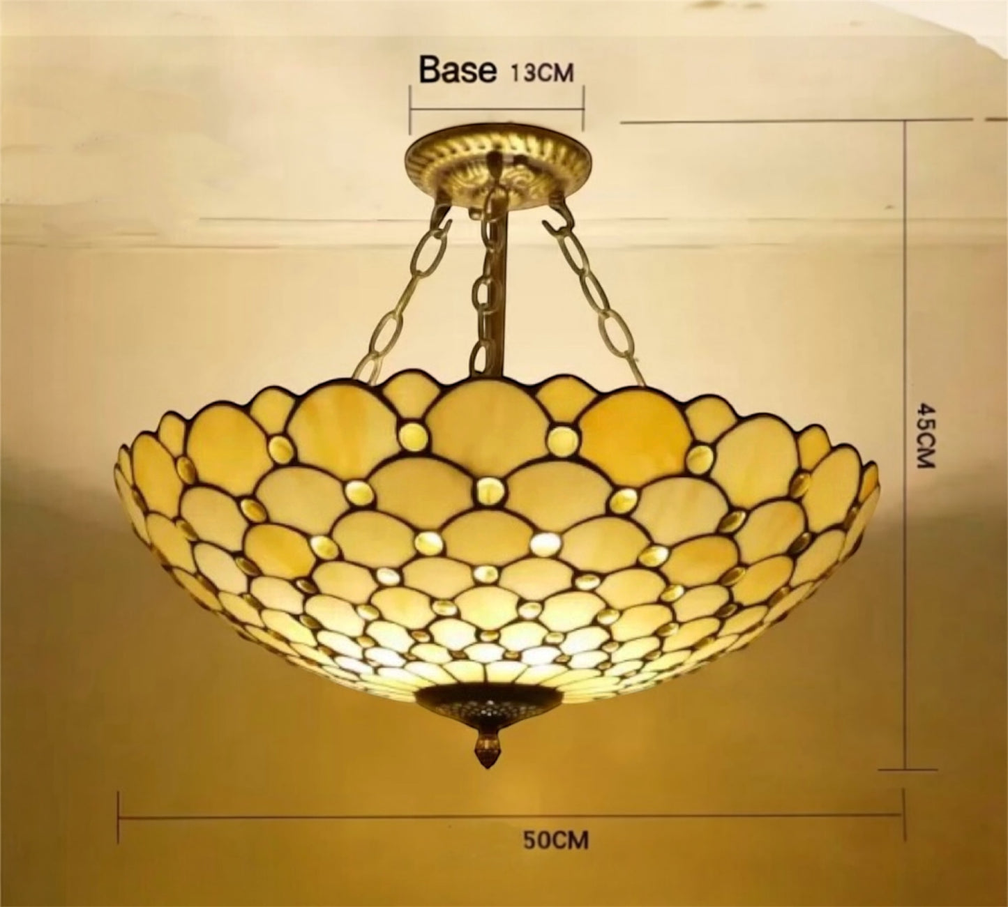 CDH 20” XLARGE Tiffany Upright Lamp with 50cm shade (19021CR)