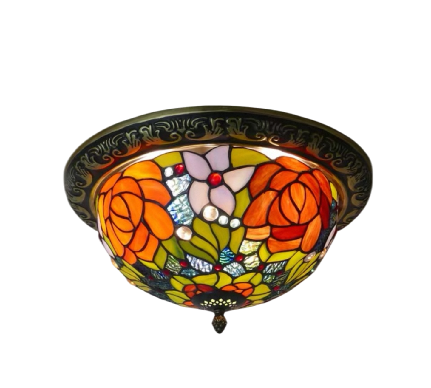 CDH 12” Tiffany Style Flush Mount Ceiling Lights with 30cm Shade (15013SM)