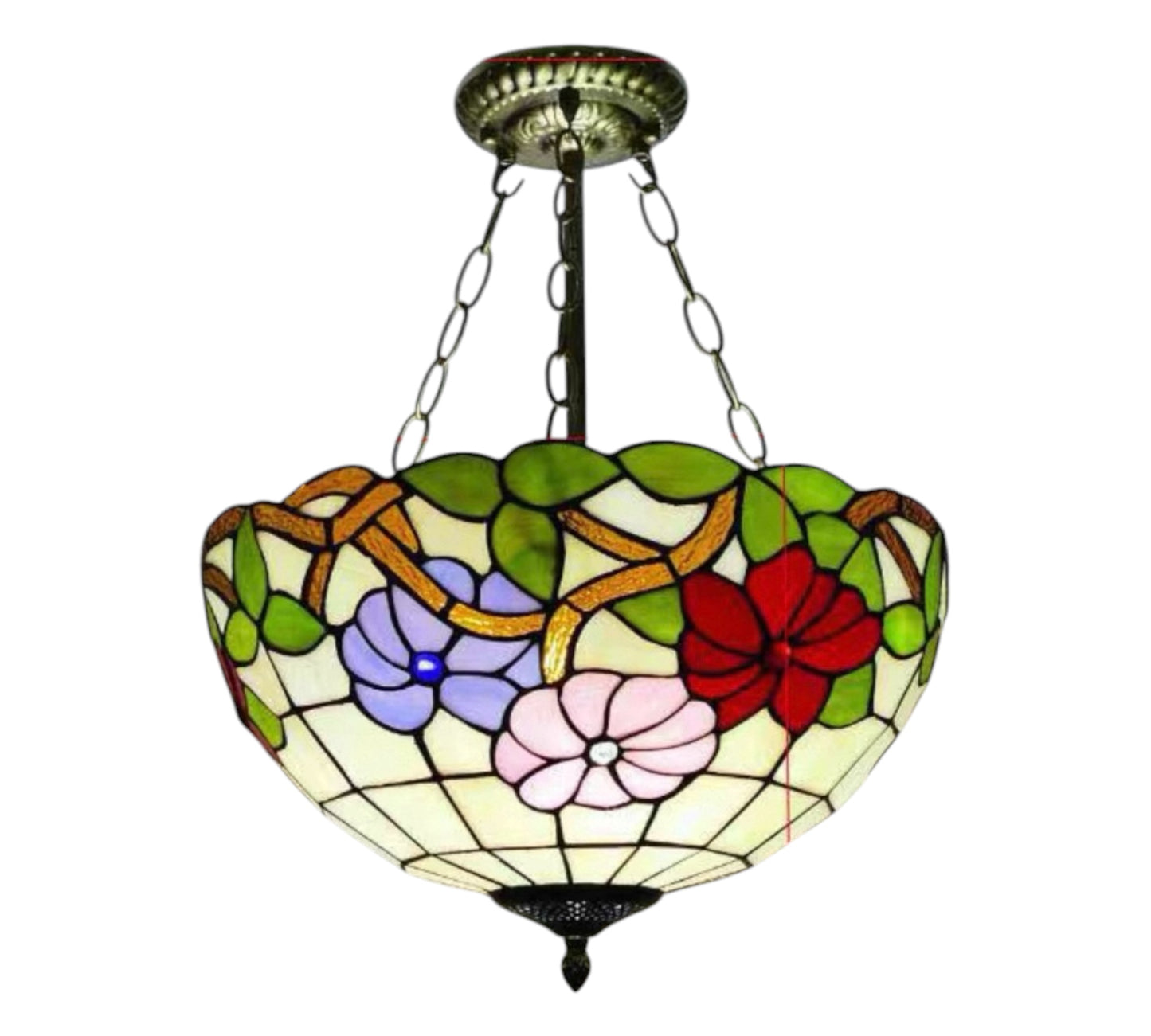 CDH 16" Tiffany Upright Lamp 40cm shade (11002LCR)