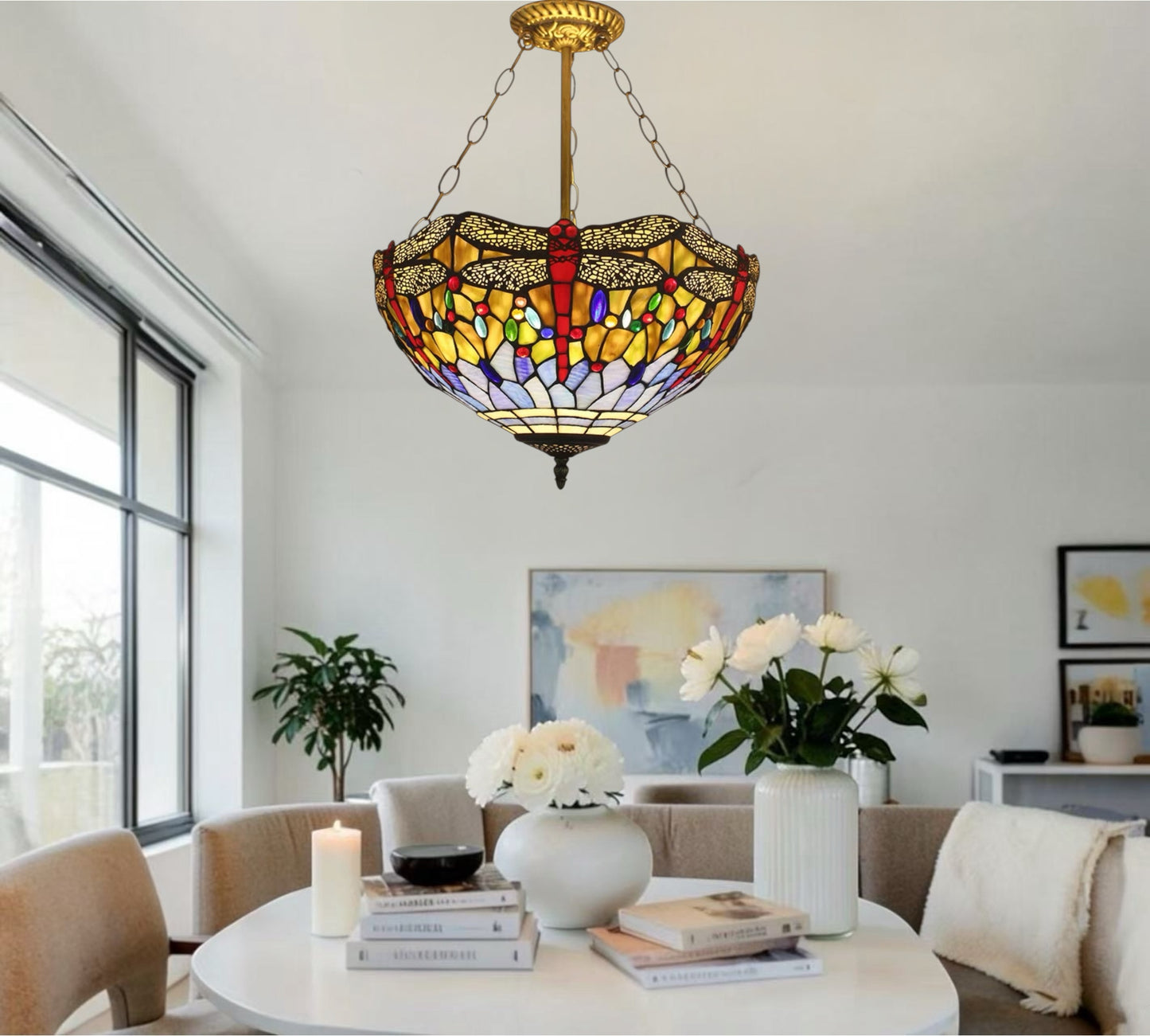 CDH 16" Tiffany Upright Lamp 40cm shade (16031CR)