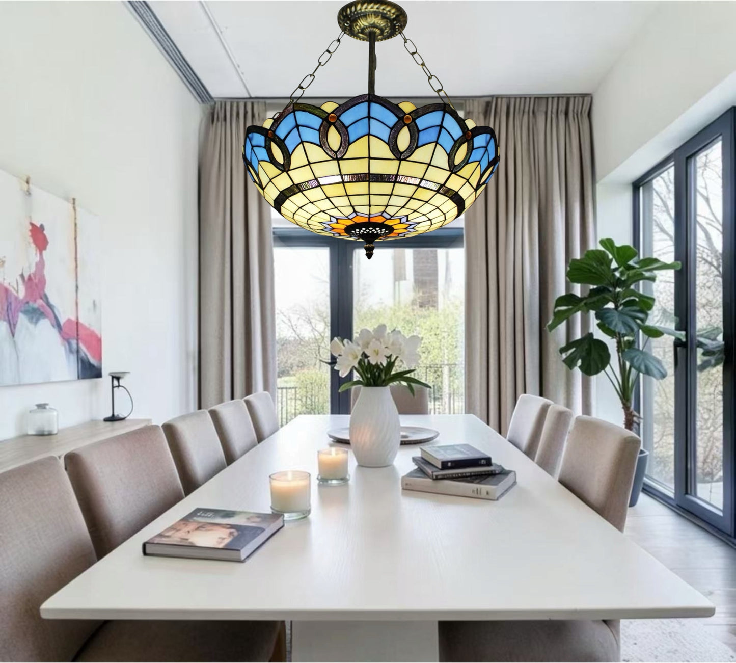 CDH 16" Tiffany Upright Lamp 40cm shade (16050CR)