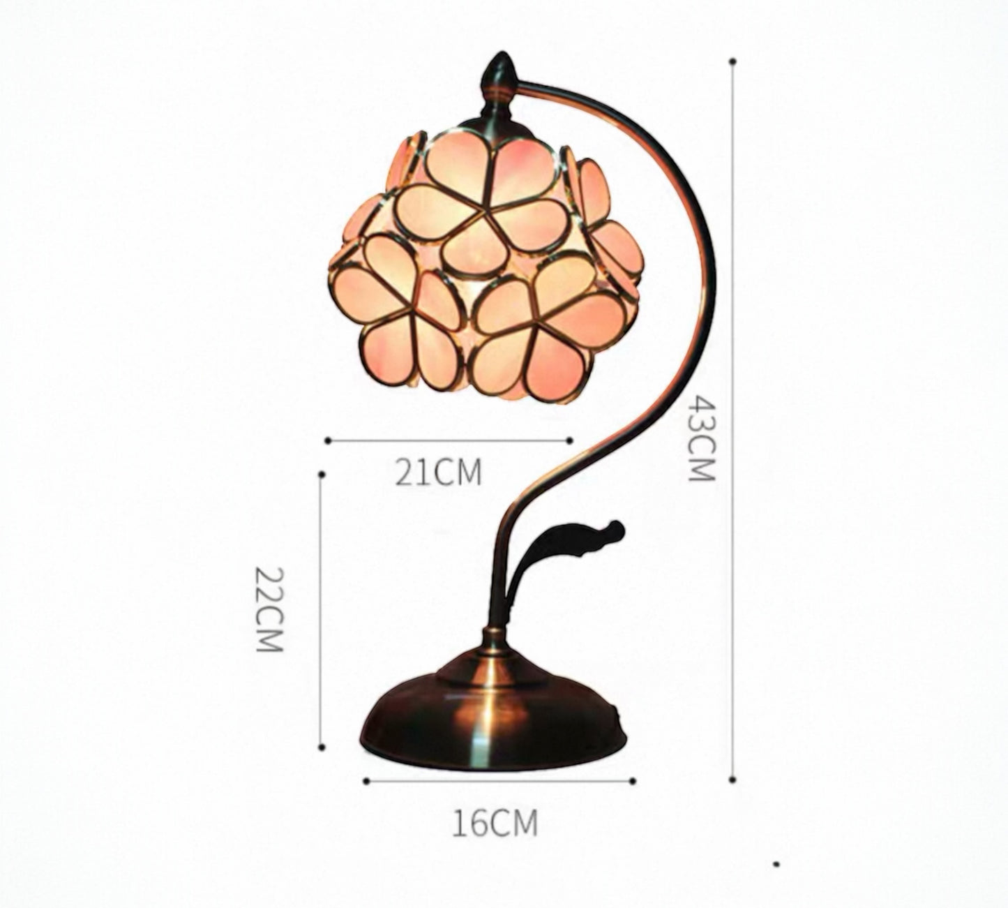 CDH Cherry Blossom Style Tiffany Table Lamp (12033B)